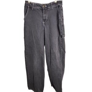 Gogo Jeans Womens Size 5/27 Faded Black Carpenter Utility Wide‎ Leg Pants